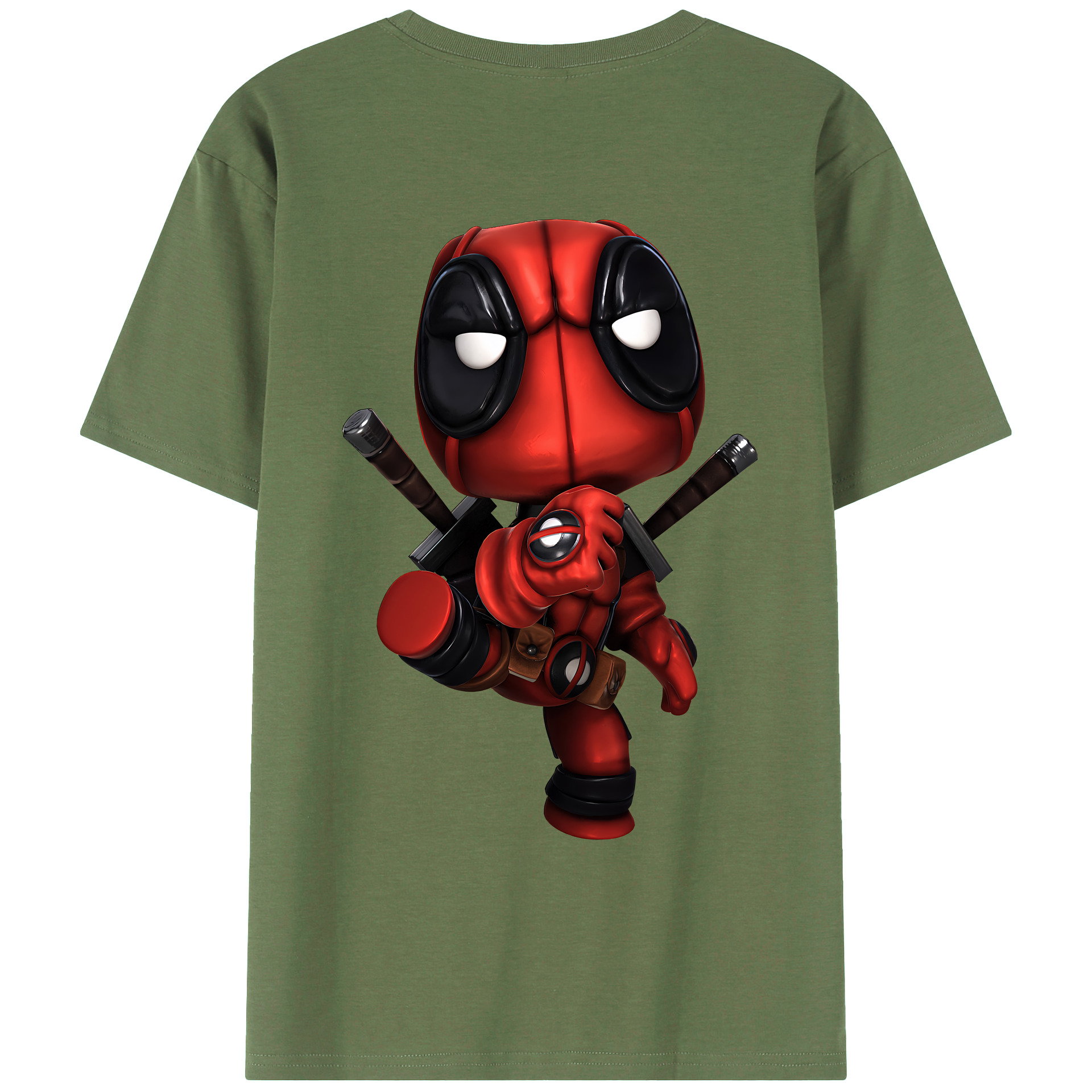 （画像用） Deadpool デッドプール 綿100％ メンズ半袖Tシャツ（バックプリント） 通気性